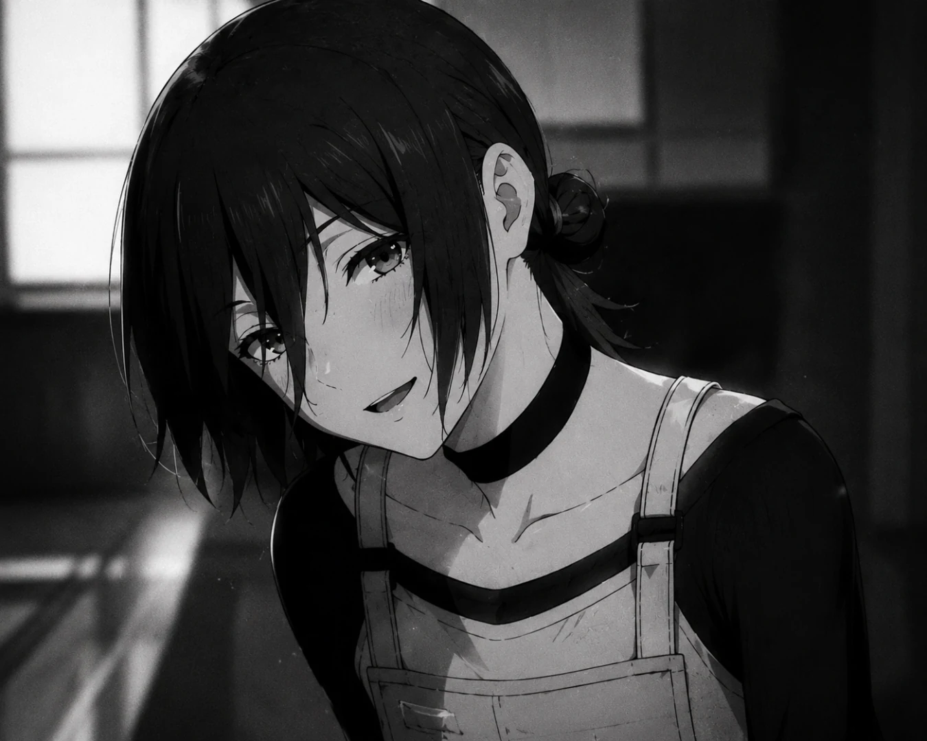 Monochrome anime portrait for the LUCID project