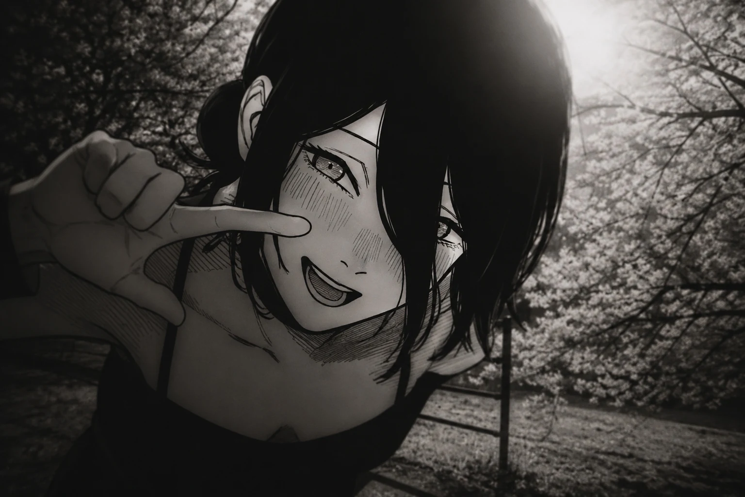 Monochrome anime portrait for the OVRDRV project