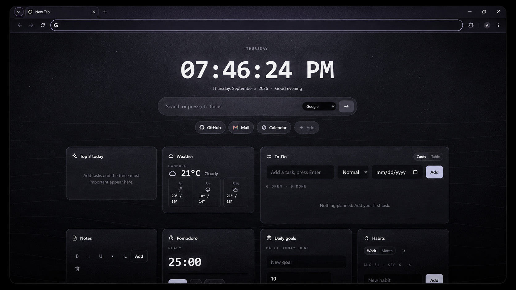 VOID dashboard preview